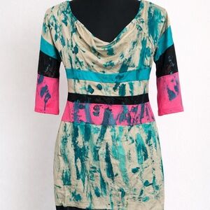 Off-Shoulder Multicolor Dress BAD COLLECTION